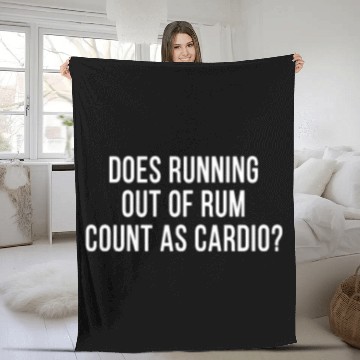 Discover Funny Rum Fan Cocktails Anti Workout Exercise Gym Fleece Blankets