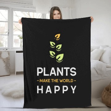 Discover Plants make us happy Fleece Blankets
