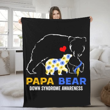 Discover Papa Bear Down Syndrome Awareness Fleece Blankets