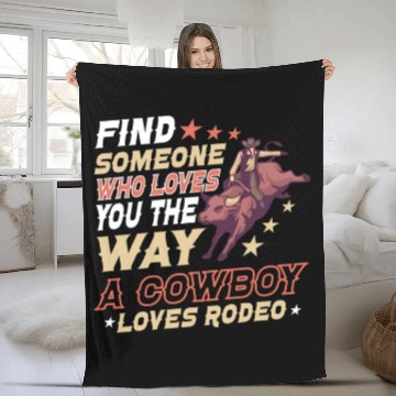 Discover Rodeo Bull Riding Livestock Show Farmer Cattle Fleece Blankets