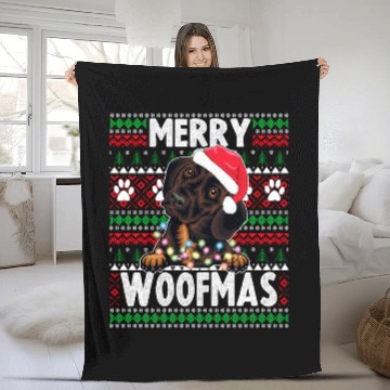 Discover Cute Dog Pajama - Dachshund Dog Lover Christmas Fleece Blankets