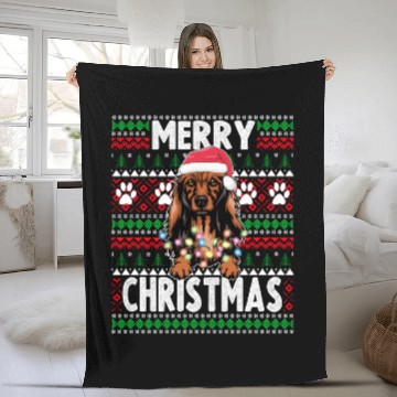 Discover Cute Dog Pajama - Long Coat Dachshund Dog Lover Ch Fleece Blankets
