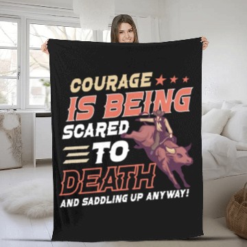 Discover Rodeo Bull Riding Livestock Show Farmer Cattle Fleece Blankets