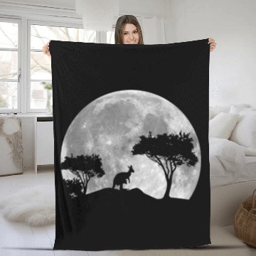 Discover Great Kangaroo By Night Fleece Blankets