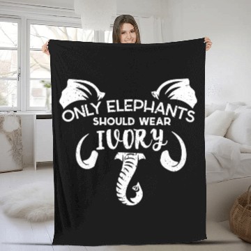 Discover Elephants Ivory Extinction Awareness Save Animals Fleece Blankets