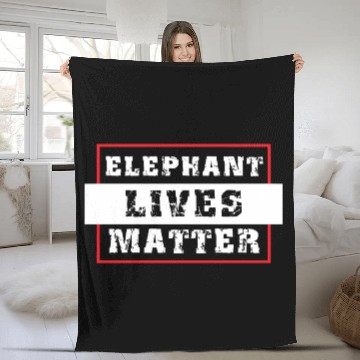 Discover Elephant Lives Matter graphic Save the Elephants p Fleece Blankets