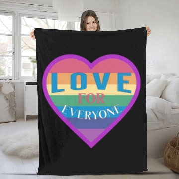 Discover Heart rainbow unisex love for everyone Fleece Blankets