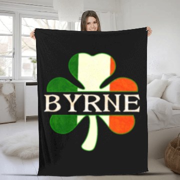 Discover Byrne Irish Surname Ireland Flag Shamrock Fleece Blankets