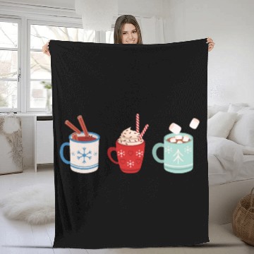 Discover Coffee Christmas Latte Fleece Blankets