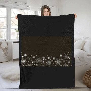 Discover Elegant Black Silver Snowflakes Fleece Blankets