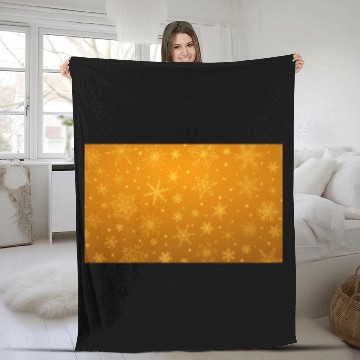 Discover Orange Snowflakes Christmas Pattern Fleece Blankets