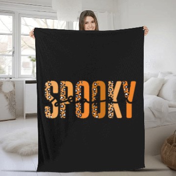 Discover Spooky Season Halloween Leopard Fleece Blankets