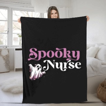 Discover Cute Spooky Nurse Womens Halloween Outfit Fleece Blankets