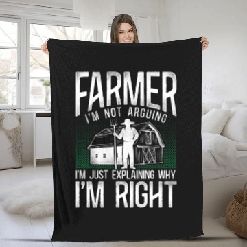 Discover Farming Farmer Tractor Vintage Fleece Blankets