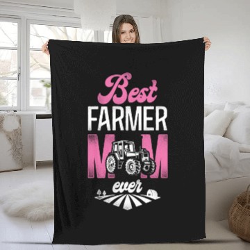 Discover Farming Farmer Mom Mother Tractor Fleece Blankets
