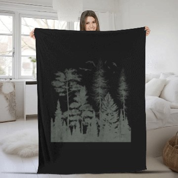 Discover Dark Forest Outdoor Nature Camper Fleece Blankets