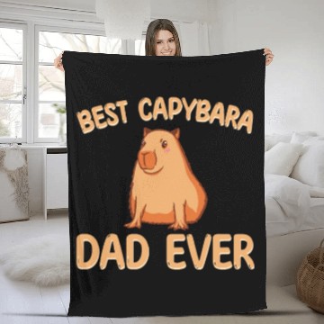 Discover Best Capybara Dad Ever Fleece Blankets