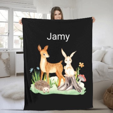 Discover Animal deer rabbit hedgehog Jamy Fleece Blankets