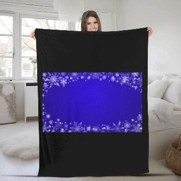 Discover Modern Navy Blue Snowflakes Pattern Fleece Blankets