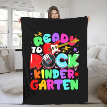 Discover Ready To Rock Kindergarten First Day Of School Fleece Blankets