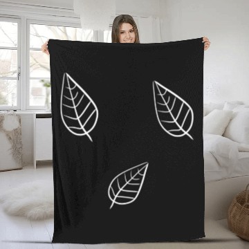 Discover leaf icon nature three leaves Fleece Blankets
