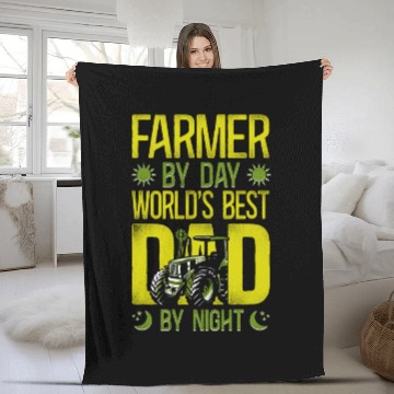 Discover Farming Farmer Dad Father Tractor Fleece Blankets
