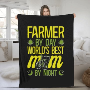 Discover Farming Farmer Mom Mother Tractor Fleece Blankets