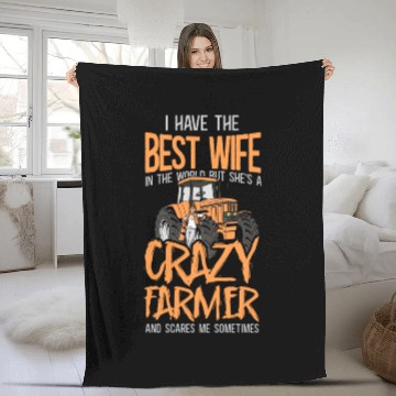 Discover Farming Farmer Wife Tractor Fleece Blankets