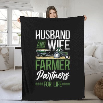 Discover Farming Farmer Husband Wife Fleece Blankets