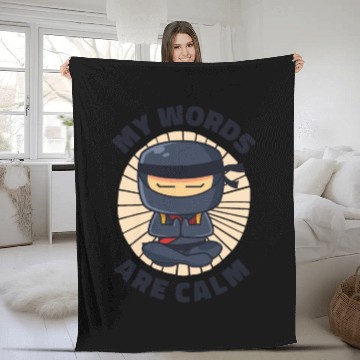 Discover Serenity Ninja Fan Calm Yoga Lover Peaceful Fleece Blankets