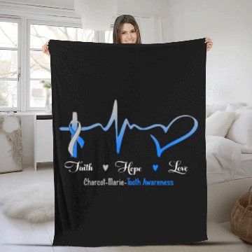 Discover Faith Hope Love Charcot Marie Tooth Awareness Fleece Blankets