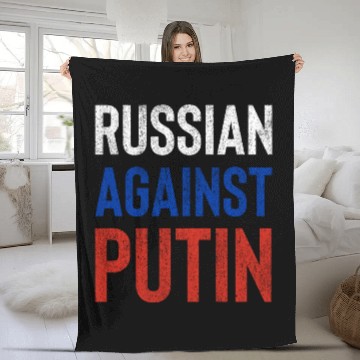Discover Russian against Putin russia flag grunge Fleece Blankets