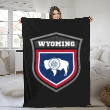 Discover Wyoming Fleece Blankets