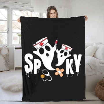 Discover Cute Spooky nurse Fleece Blankets Halloween Nurse gifts