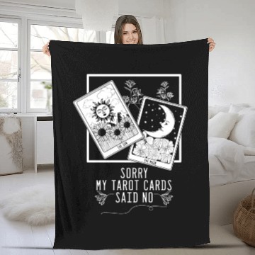 Discover Gothic Moon Sun Tarot Card Said No Halloween Fleece Blankets