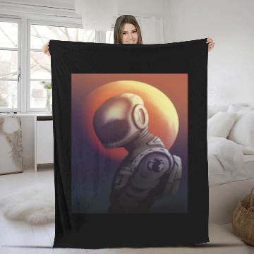 Discover Space astronaut science planets astronomy design Fleece Blankets