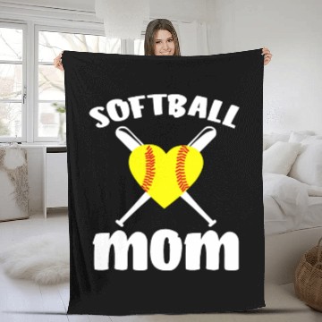 Discover Softball Mom Softball Lover Mothers Day Fleece Blankets