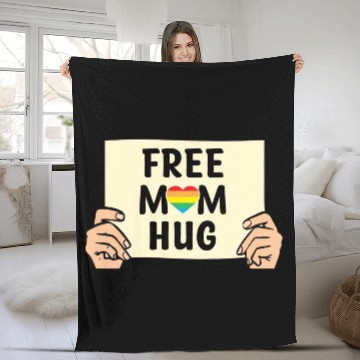 Discover Free Mom Hugs LGBTQ Mother's Support Fleece Blankets