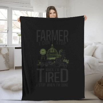 Discover Farming Farmer Tractor Vintage Fleece Blankets