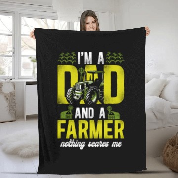Discover Farming Farmer Dad Father Tractor Fleece Blankets