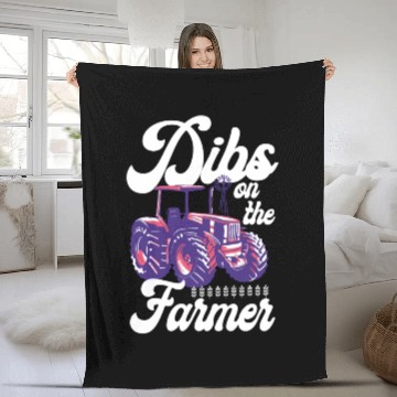 Discover Farming Farmer Girl Tractor Fleece Blankets
