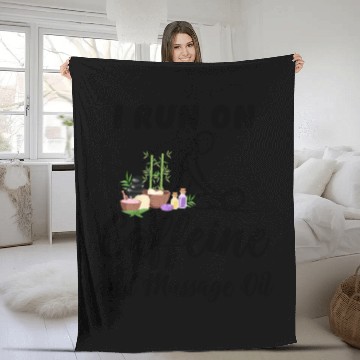 Discover Massage Therapist I Run On Caffeine Massage Oil Fleece Blankets