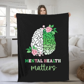 Discover Green and Pink : Mental Health Matters Fleece Blankets