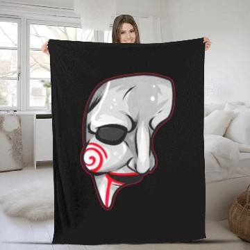 Discover Scary Horror Movie Mask Costume Halloween Fleece Blankets