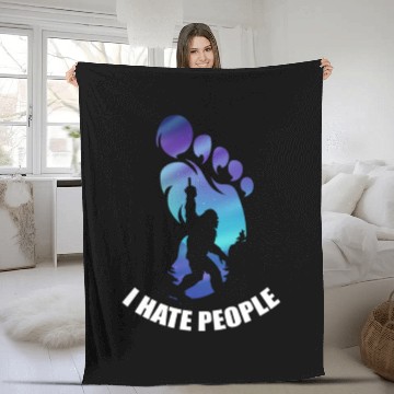 Discover Bigfoot I Hate People Funny Big Foot Sasquatch Fleece Blankets