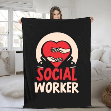 Discover Social Worker Work Graduation Job Fleece Blankets