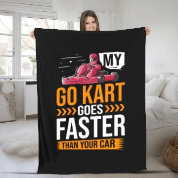 Discover Go Kart Racing Indoor Karting Racer Electric Fleece Blankets