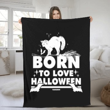 Discover Enchanted cat is a witch on Halloween Fleece Blankets