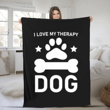 Discover I love my Therapy Dog Fleece Blankets