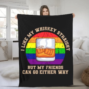 Discover I Like My Whiskey Straight LGBTQ Pride Month Fleece Blankets